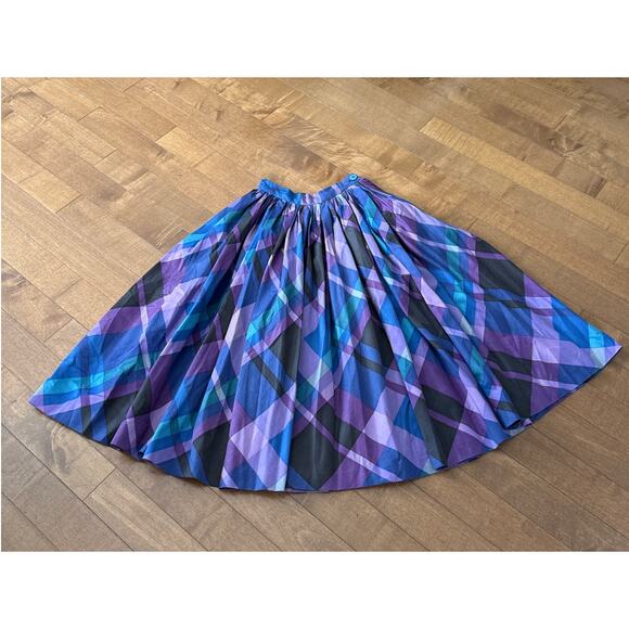Vtg 50's circle plaid skirt Modern Jr by Gale & Gale TABIT metal zipper XXS - Picture 13 of 14